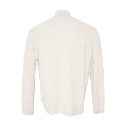 Beige Solid Cardigan Sweater