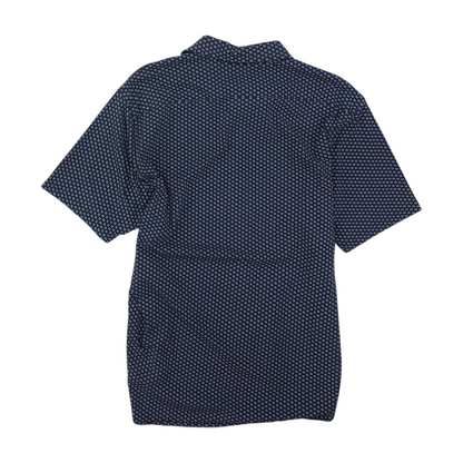 Navy Floral Short Sleeve Button Down