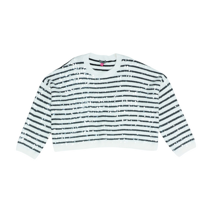 White Striped Pullover Sweater