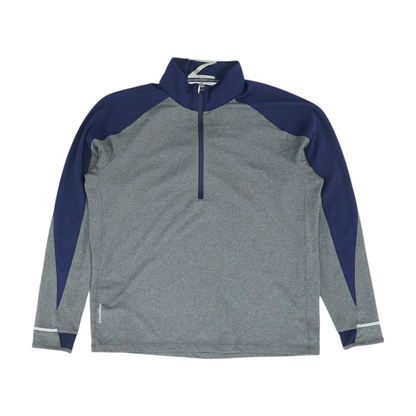Gray Color Block 1/4 Zip Pullover