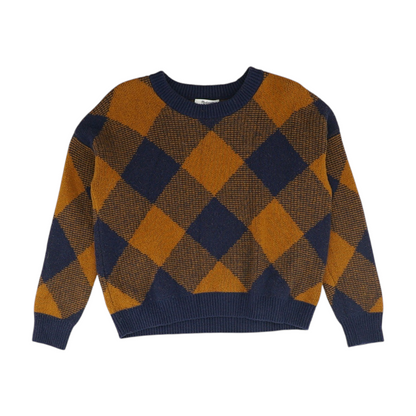 Blue Check Pullover Sweater