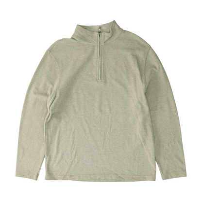 Gray Striped 1/4 Zip Pullover