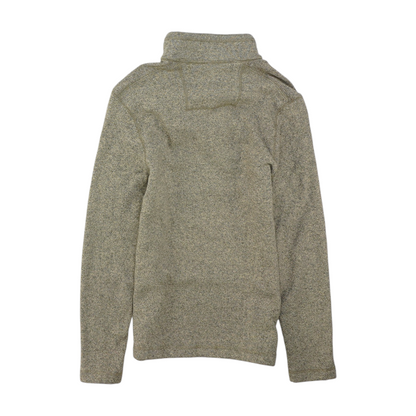 Brown Solid 1/4 Zip Sweater
