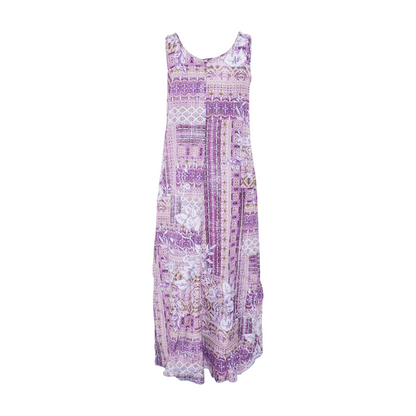 Purple Abstract Midi Dress