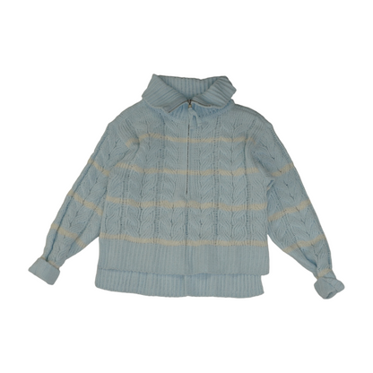 Blue Striped 1/4 Zip Sweater