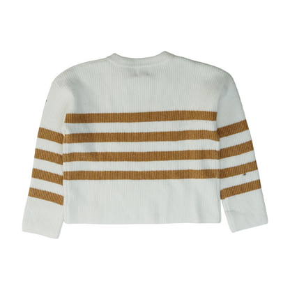White Striped Pullover Sweater