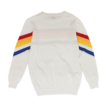 White Striped Pullover Sweater