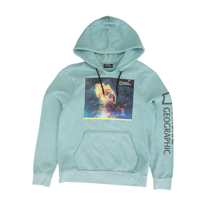 Blue Solid Hoodie Pullover