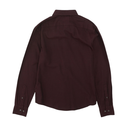 Burgundy Chevron Long Sleeve Button Down