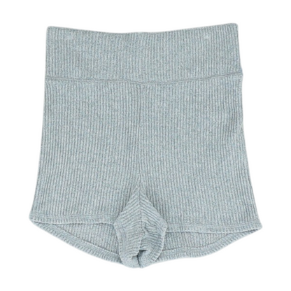Gray Solid Knit Shorts
