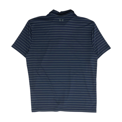 Navy Striped Short Sleeve Polo