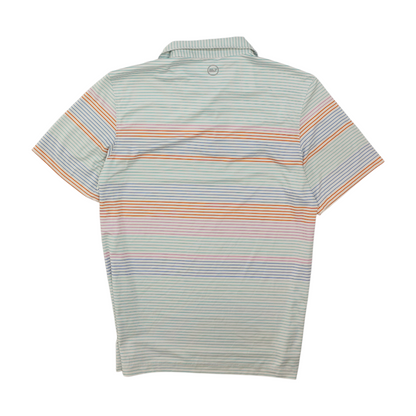 White Striped Short Sleeve Polo