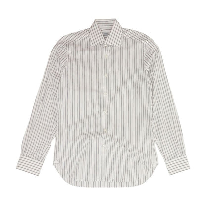 White Striped Long Sleeve Button Down