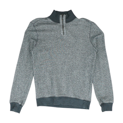 Gray Solid 1/4 Zip Sweater