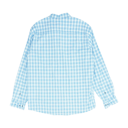 Blue Plaid Long Sleeve Button Down