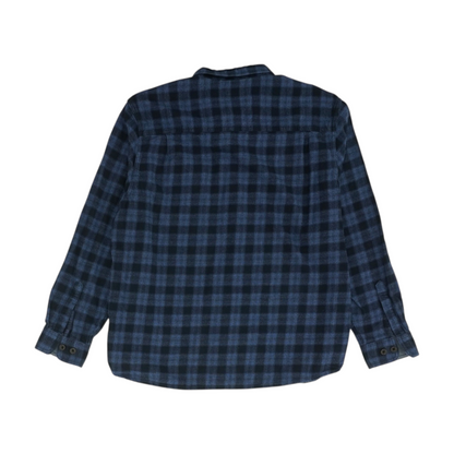 Navy Plaid Flannel Button Down