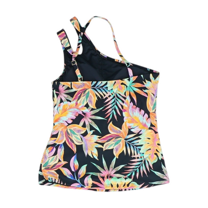 Black Tropical Swim Top