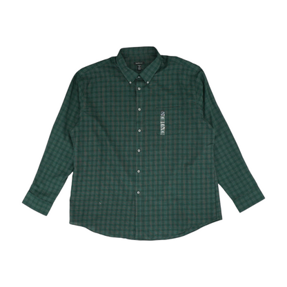 Green Check Long Sleeve Button Down