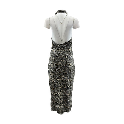 Black Animal Print Maxi Dress