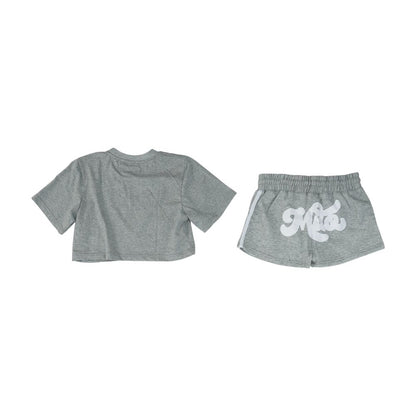 Gray Crewneck T-Shirt and Shorts Set