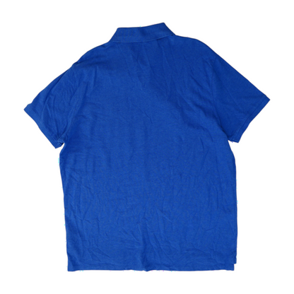 Blue Solid Short Sleeve Polo