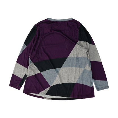 Purple Color Block Pullover Sweater