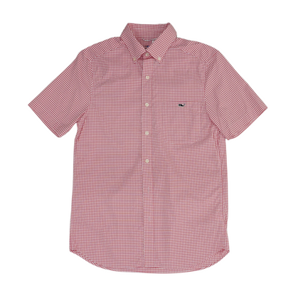 Pink Check Short Sleeve Button Down