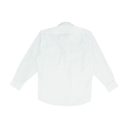 White Solid Long Sleeve Button Down
