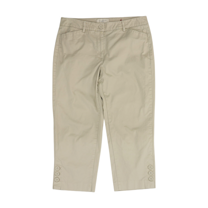 Tan Solid Chino Capris