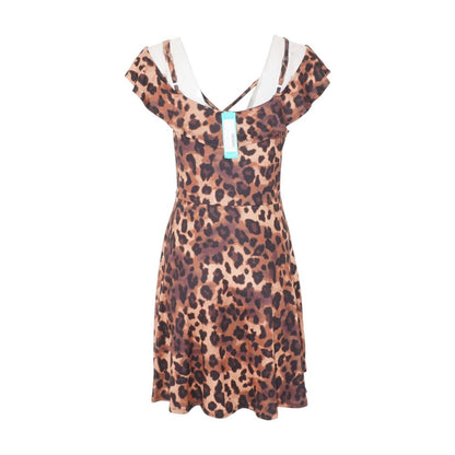 Brown Animal Midi Dress