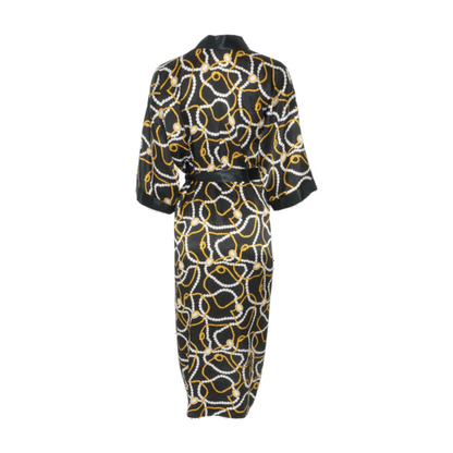 Vintage Black Graphic Robe