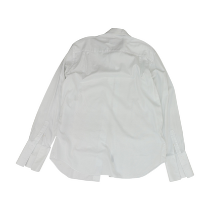 White Solid Long Sleeve Button Down