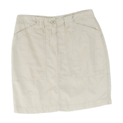 Tan Solid Mini Skirt