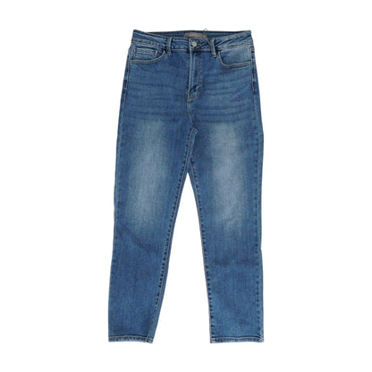 Blue High Rise Straight Leg Jeans