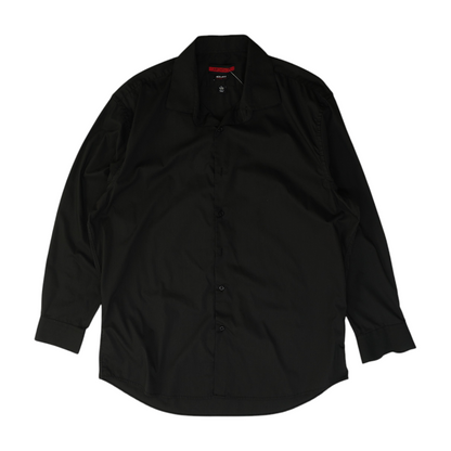 Black Solid Long Sleeve Button Down