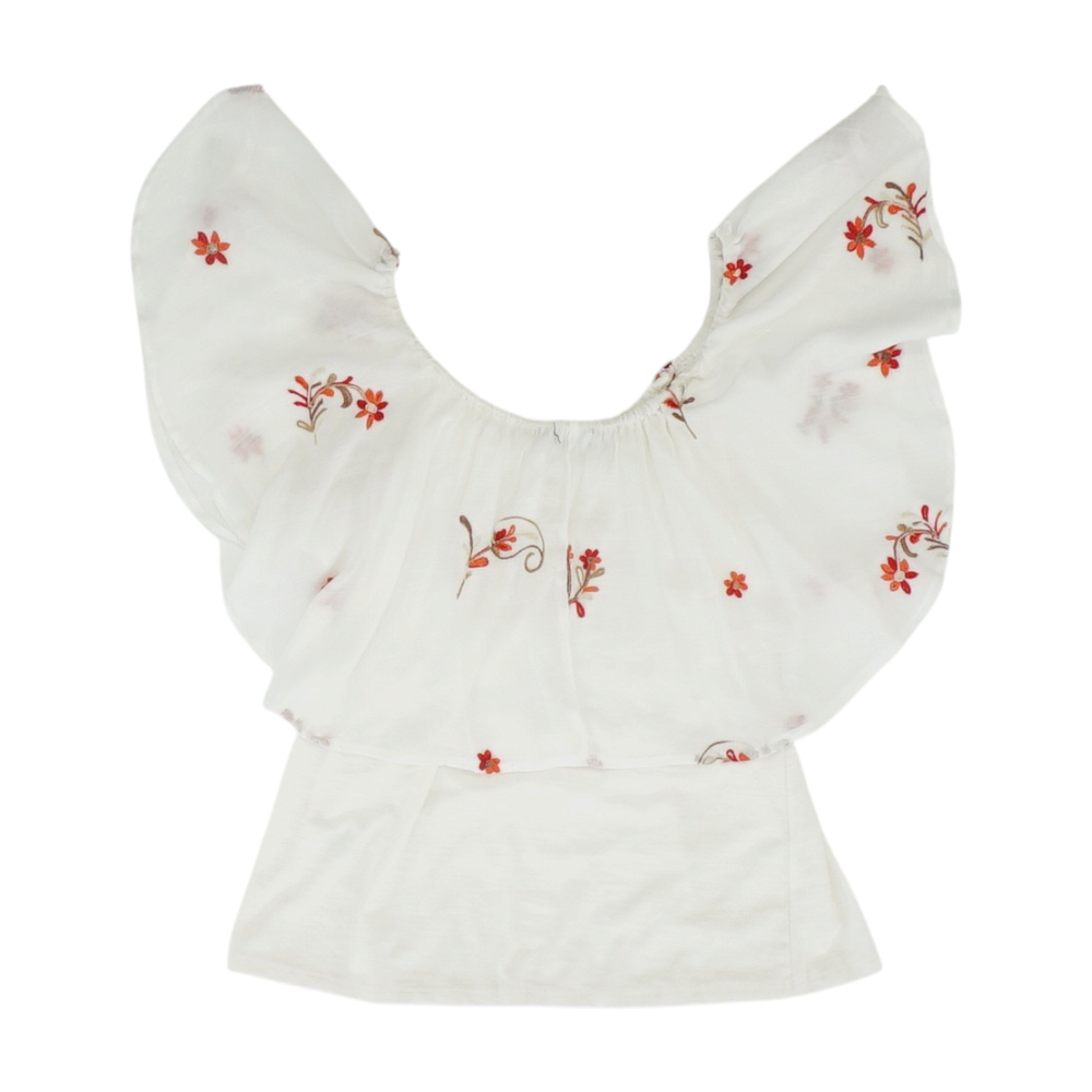 White Floral Blouse
