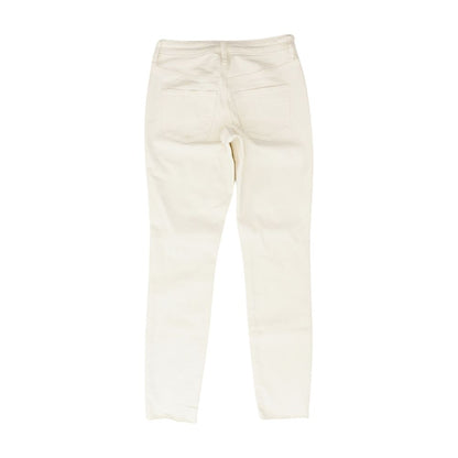 White Solid High Rise Skinny Leg Jeans