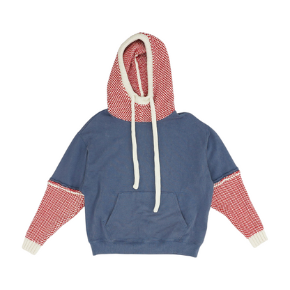 Blue Solid Hoodie Pullover