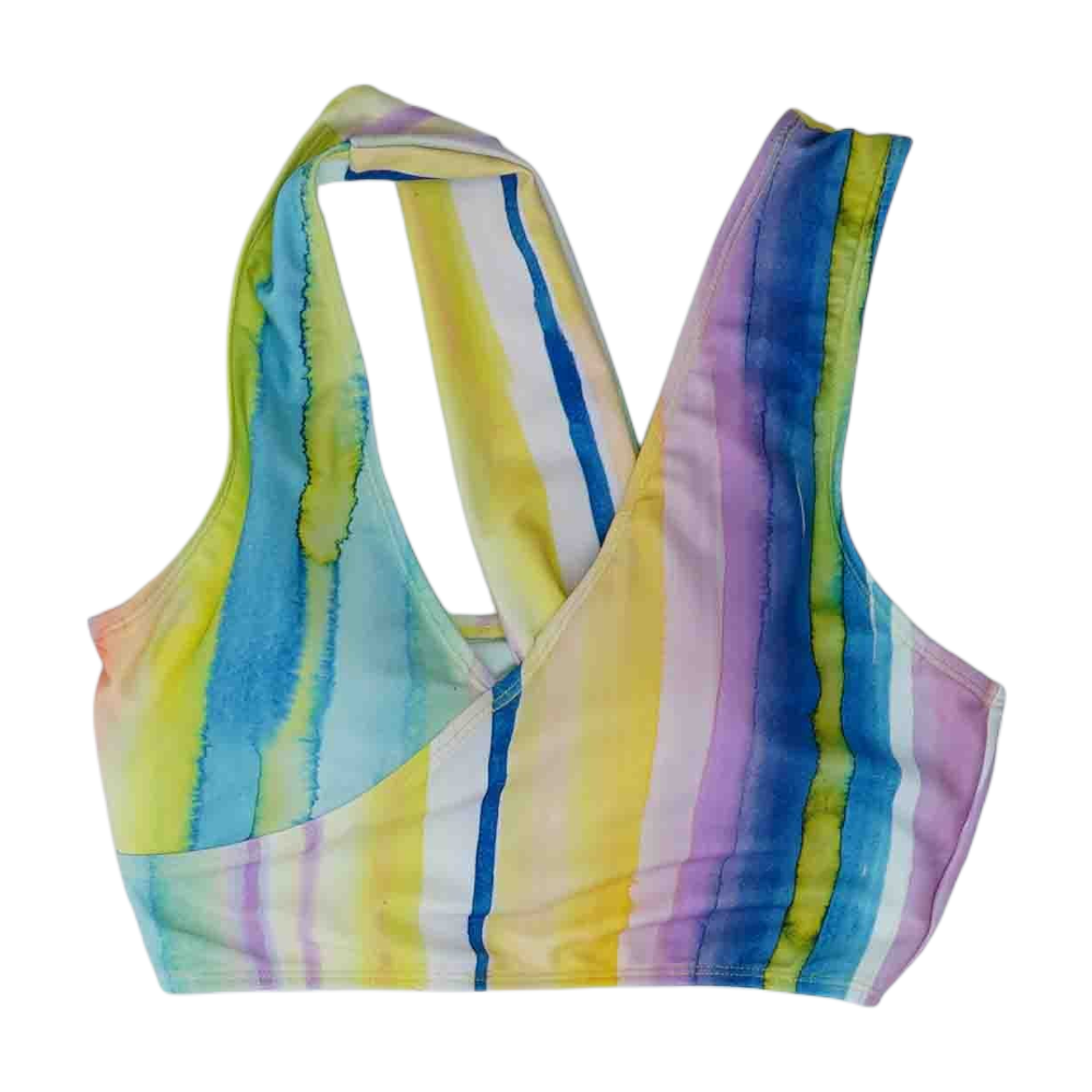 Multi Striped Swim Top