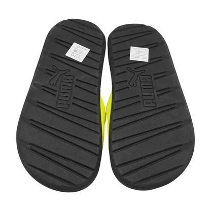 Neon Yellow Athletic Slides Shoes