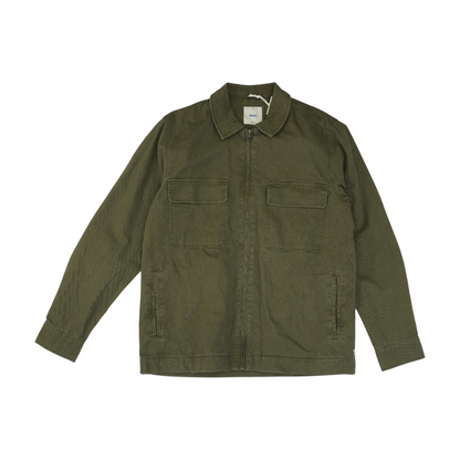Green Solid Denim Jacket