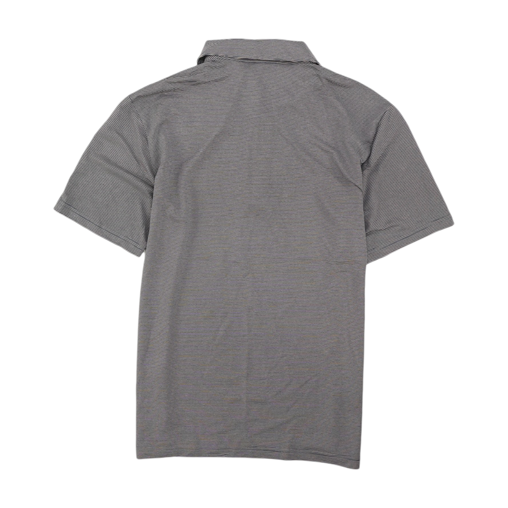 Gray Striped Short Sleeve Polo