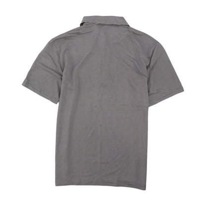 Gray Striped Short Sleeve Polo