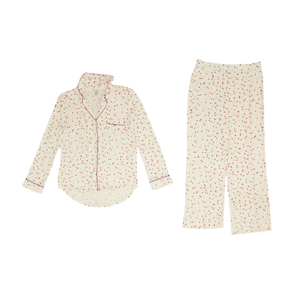 Ivory Hearts Pajama Set