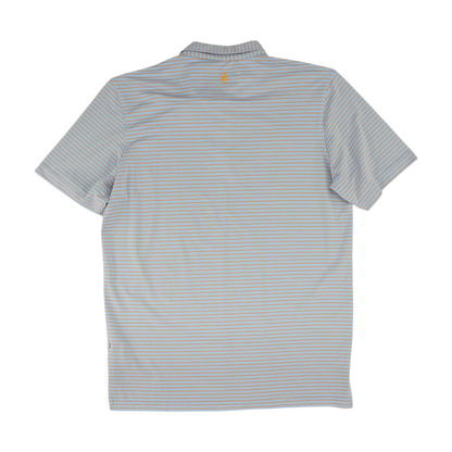 Gray Striped Short Sleeve Polo