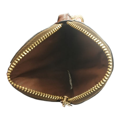 Brown Print Coin Pouch Keychain
