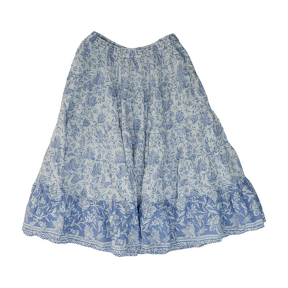 Blue Graphic Midi Skirt