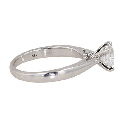1 Ct 14K White Gold Round Diamond Solitaire With Hidden Diamond Accent Ring