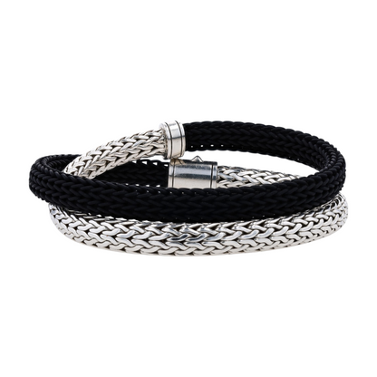 Sterling Silver Icon Wrap Chain Bracelet