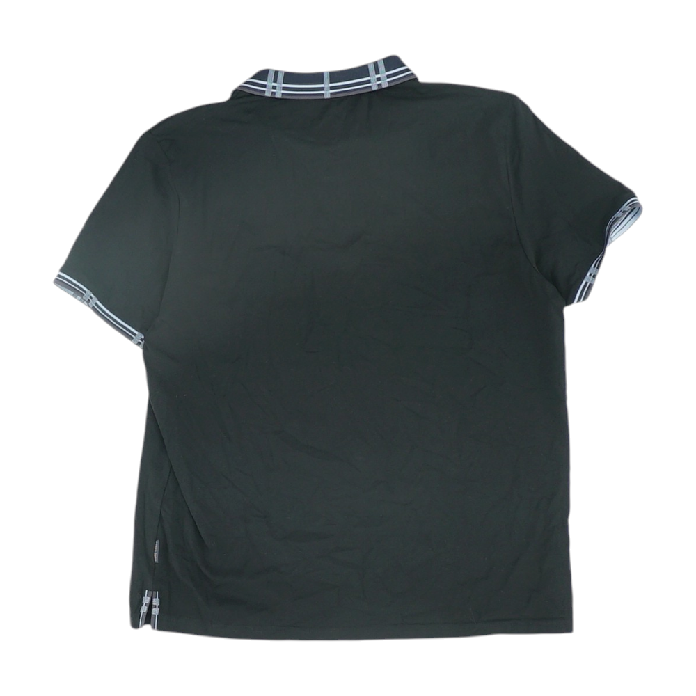 Black Solid Short Sleeve Polo